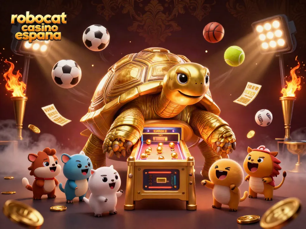 Experience thrilling gaming at robocat casino españa with a vibrant casino-themed digital illustration.