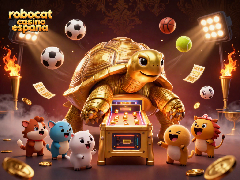 Experience thrilling gaming at robocat casino españa with a vibrant casino-themed digital illustration.
